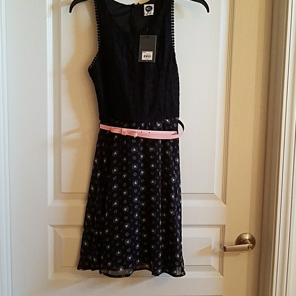 Minnie Mouse Rocks the Dot pink black dress